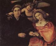 Lorenzo Lotto Portrait of Messer Marsilio and His Wife France oil painting reproduction